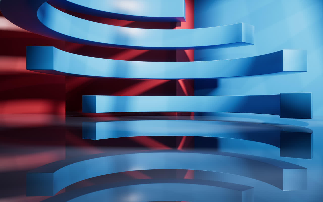 创意几何体室内空间3D渲染