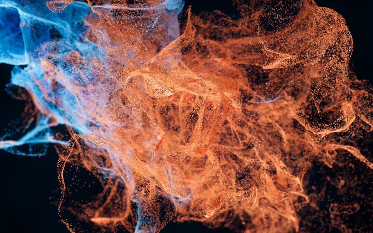 抽象舞动的粒子3D渲染