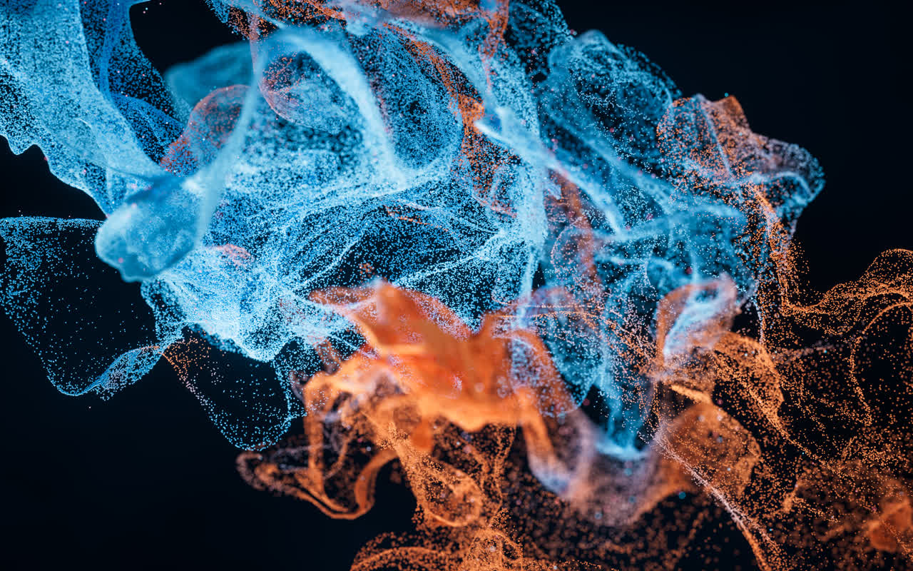 抽象舞动的粒子3D渲染