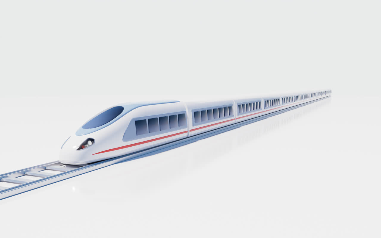 轨道列车交通运输概念3D渲染