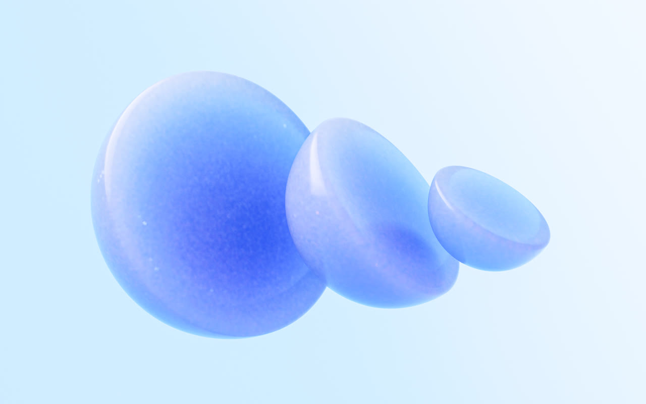 半透明玻璃几何体3D渲染