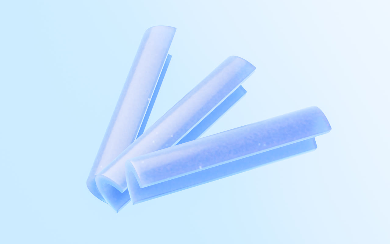 半透明玻璃几何体3D渲染