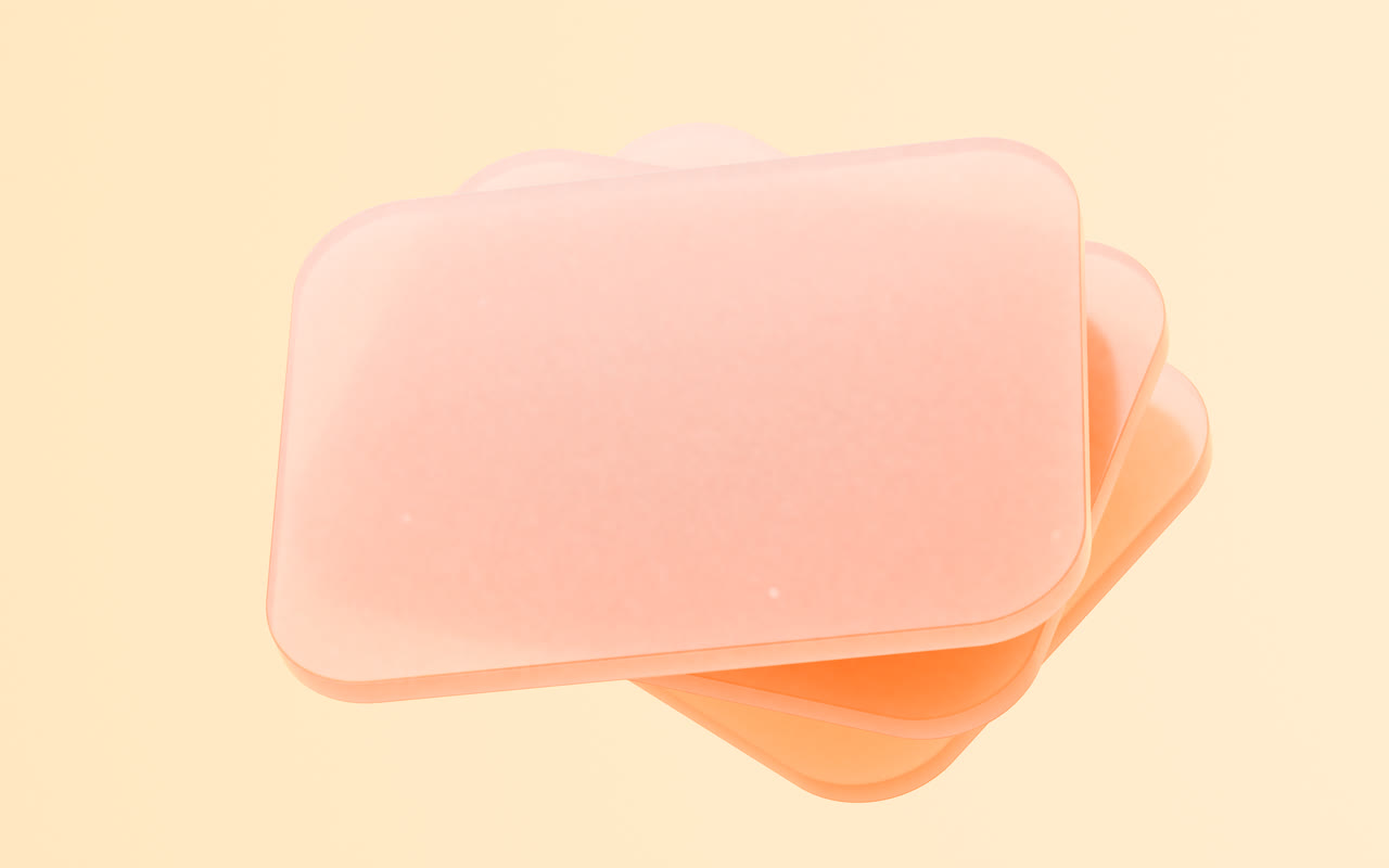 半透明玻璃几何体3D渲染