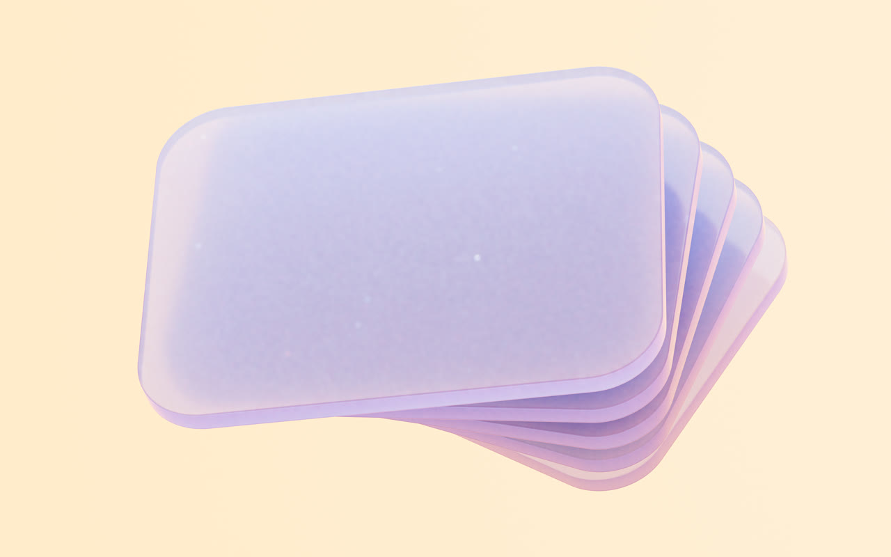 半透明玻璃几何体3D渲染