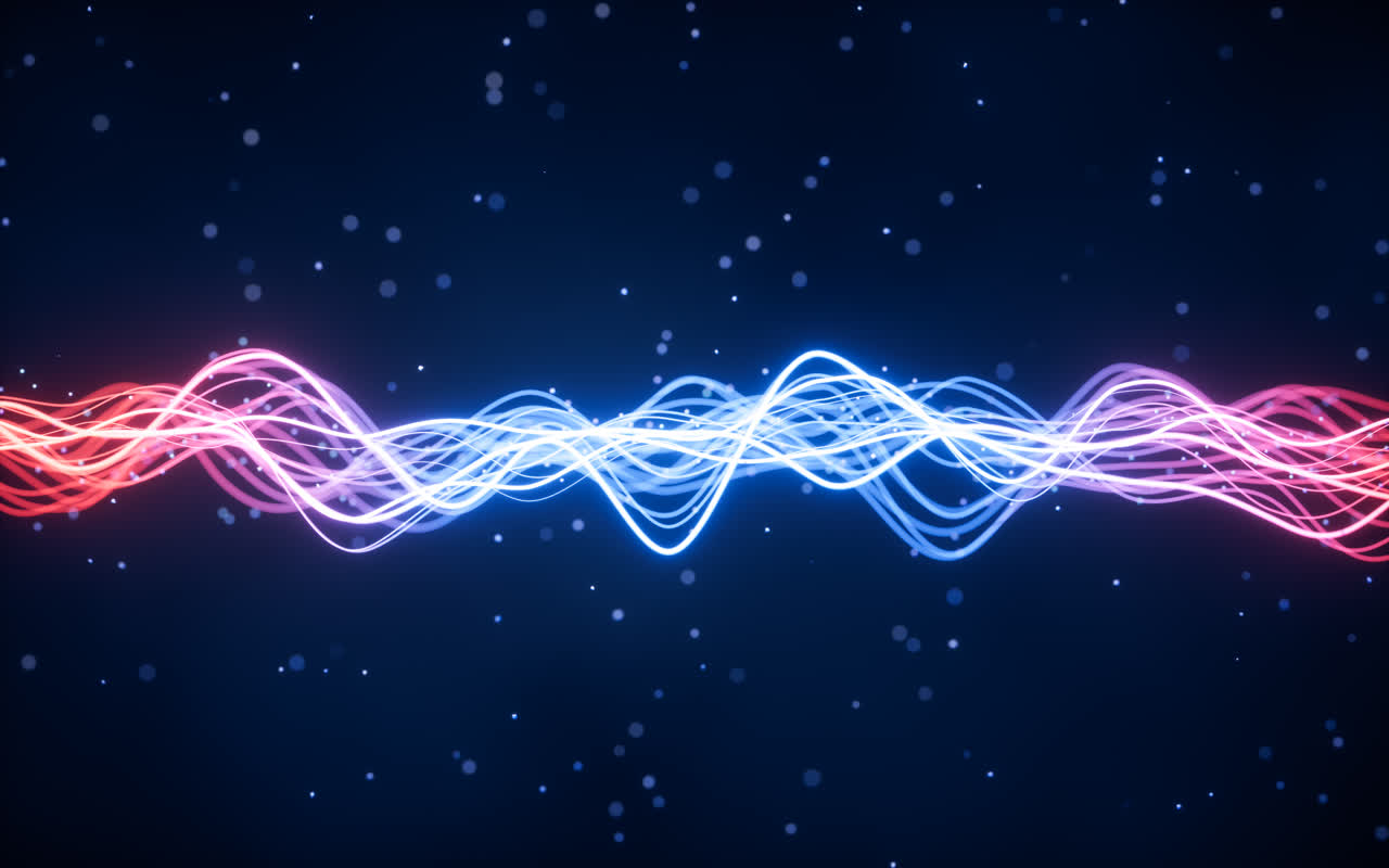 流动的曲线与粒子3D渲染