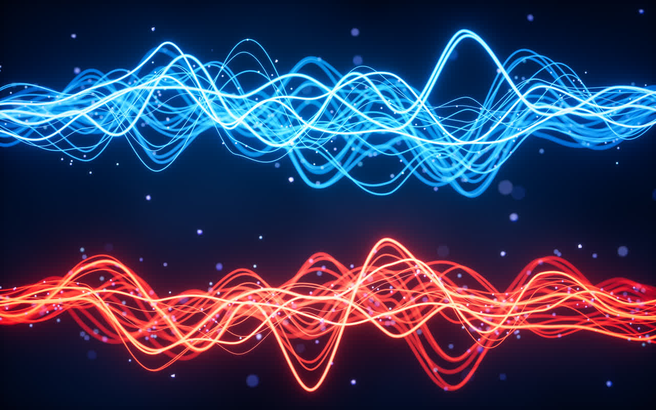 流动的曲线与粒子3D渲染