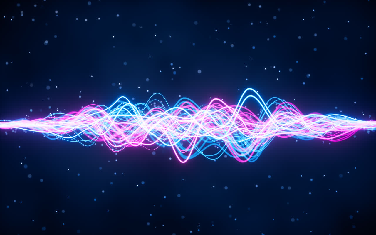 流动的曲线与粒子3D渲染