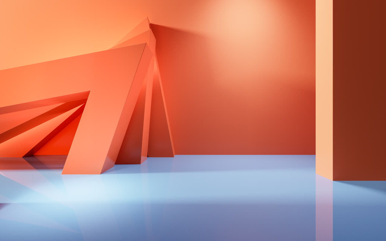 创意几何体室内空间3D渲染