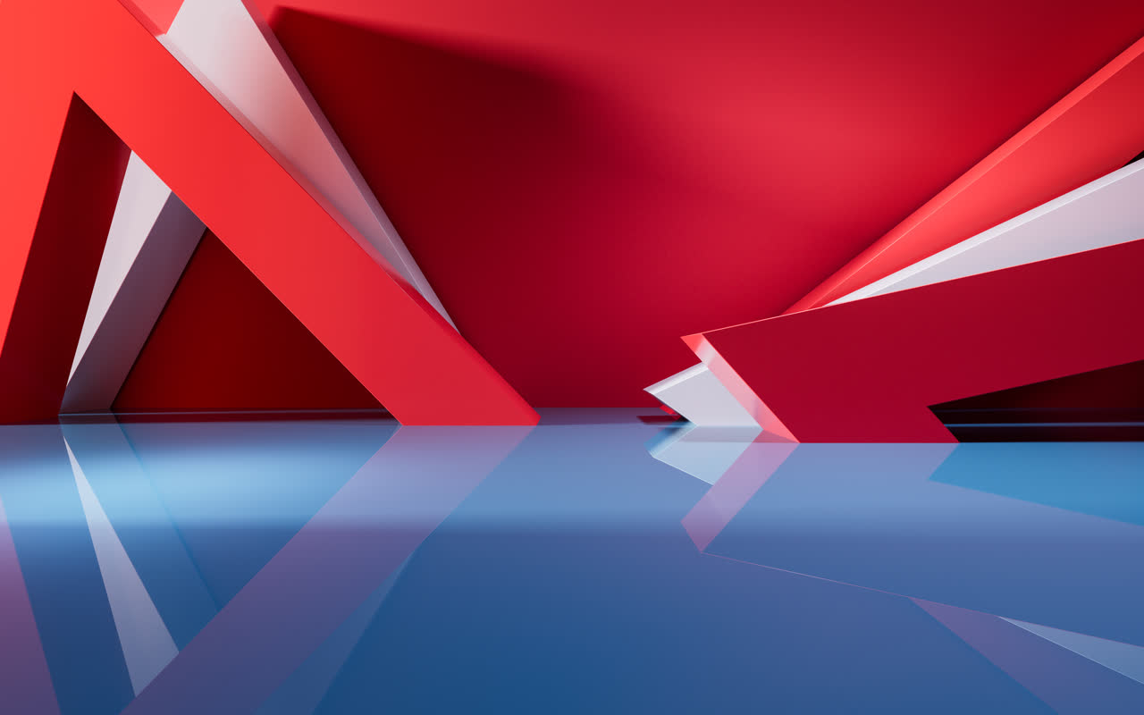 创意几何体室内空间3D渲染