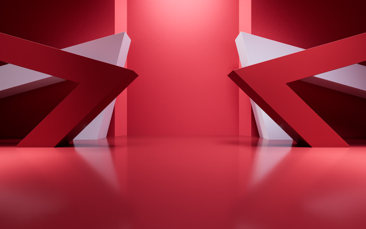 创意几何体室内空间3D渲染