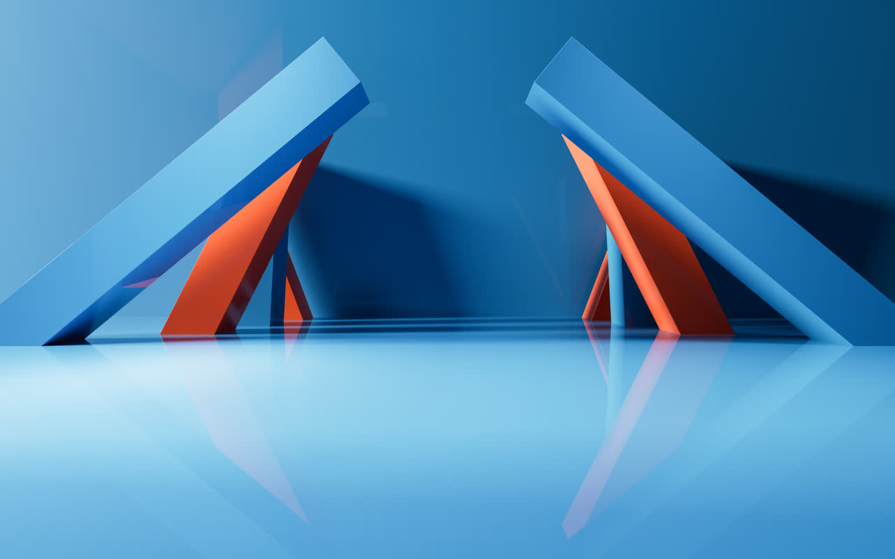 创意几何体室内空间3D渲染