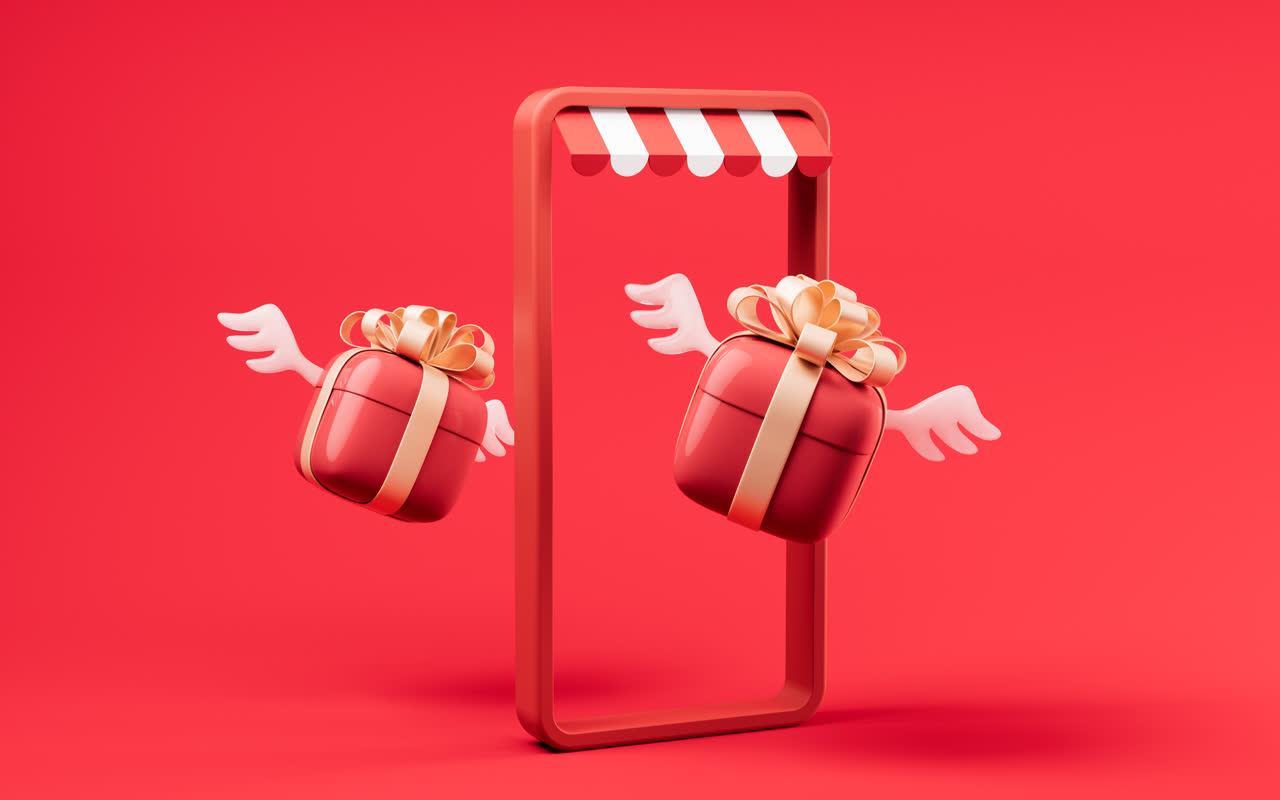 卡通风格圆角礼盒3D渲染