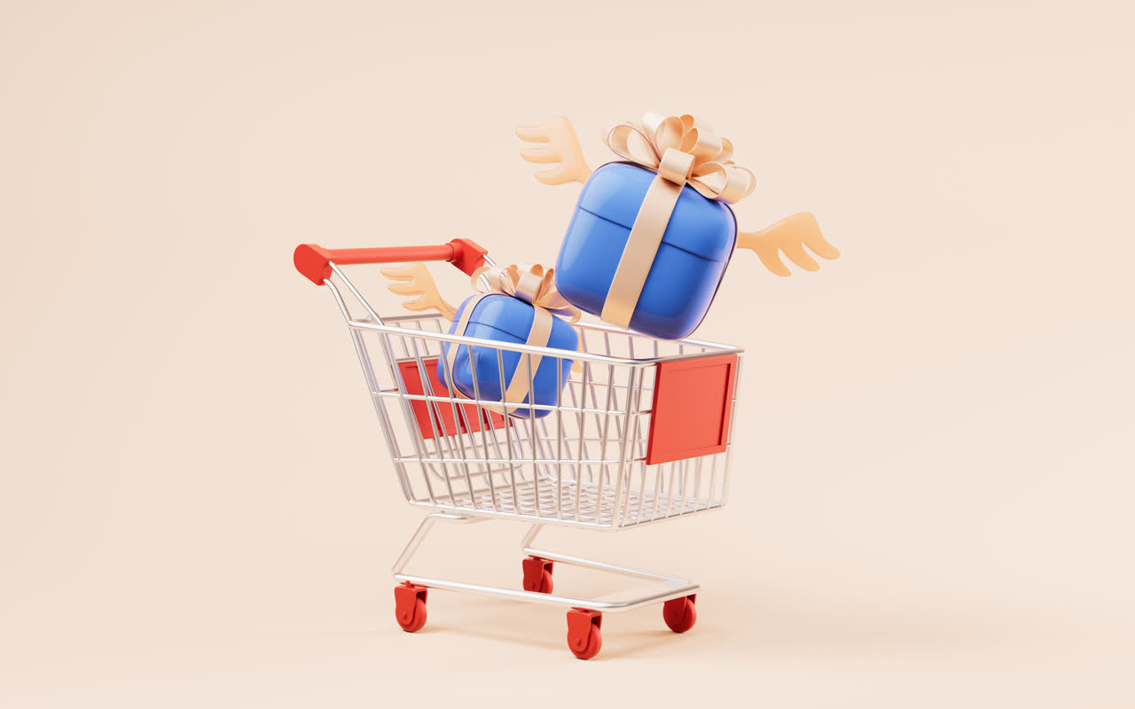 卡通风格圆角礼盒3D渲染