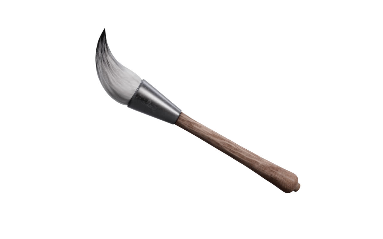 中国古风毛笔3D渲染