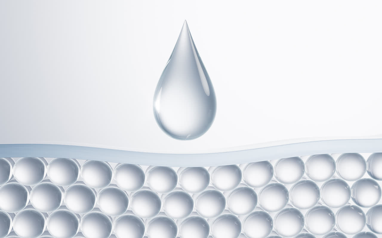 皮肤与细胞补水概念3D渲染