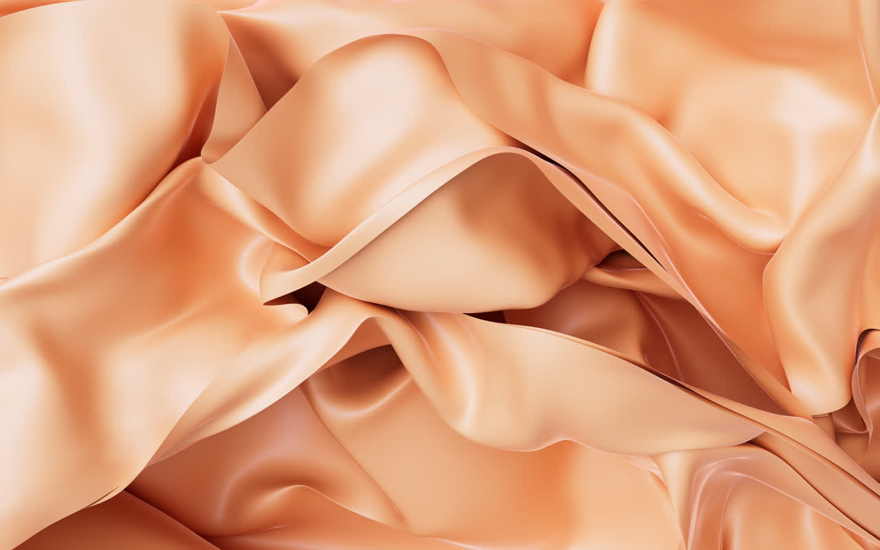 流动的多层布料曲面背景3D渲染