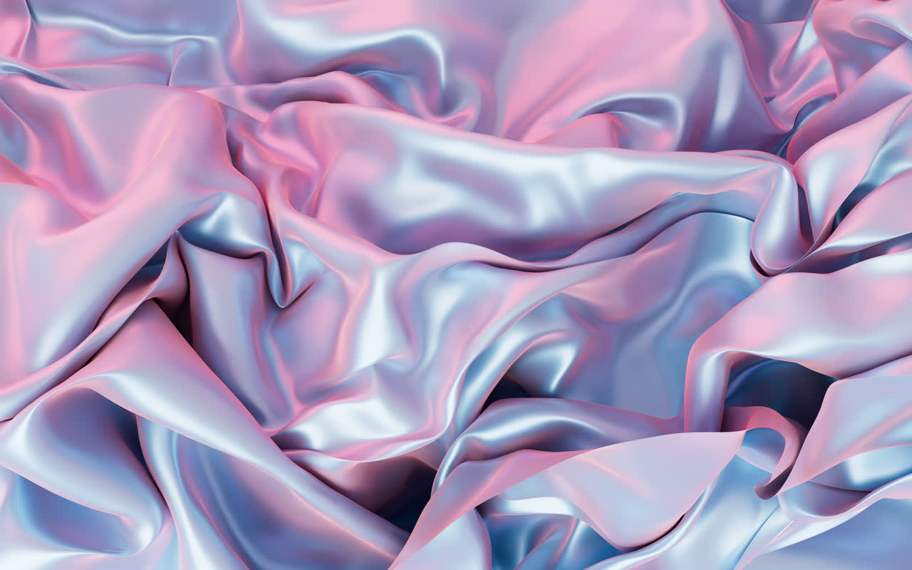 流动的多层布料曲面背景3D渲染