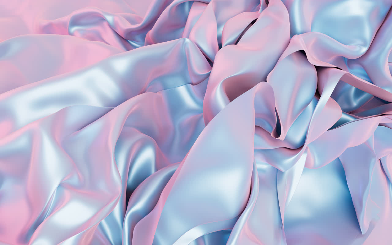 流动的多层布料曲面背景3D渲染