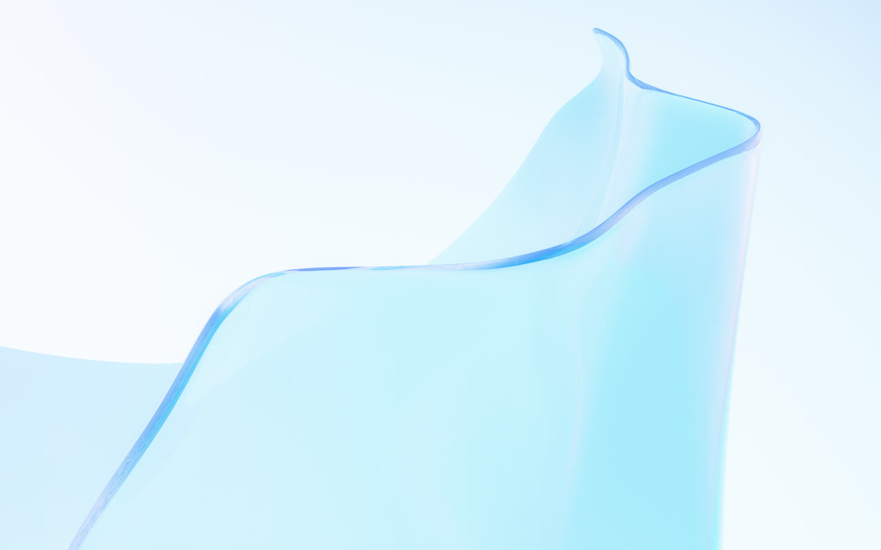 流动透明玻璃渐变曲面3D渲染