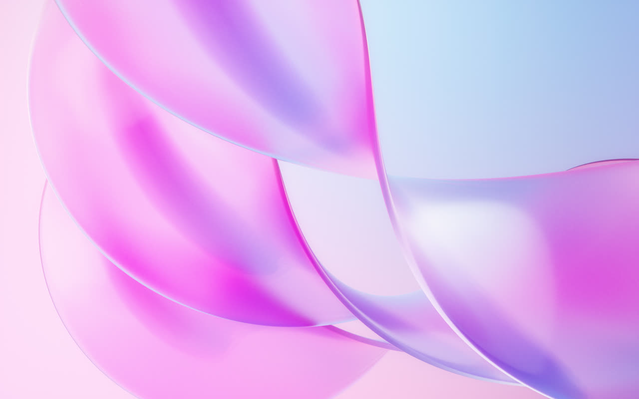 流动透明玻璃渐变曲面3D渲染