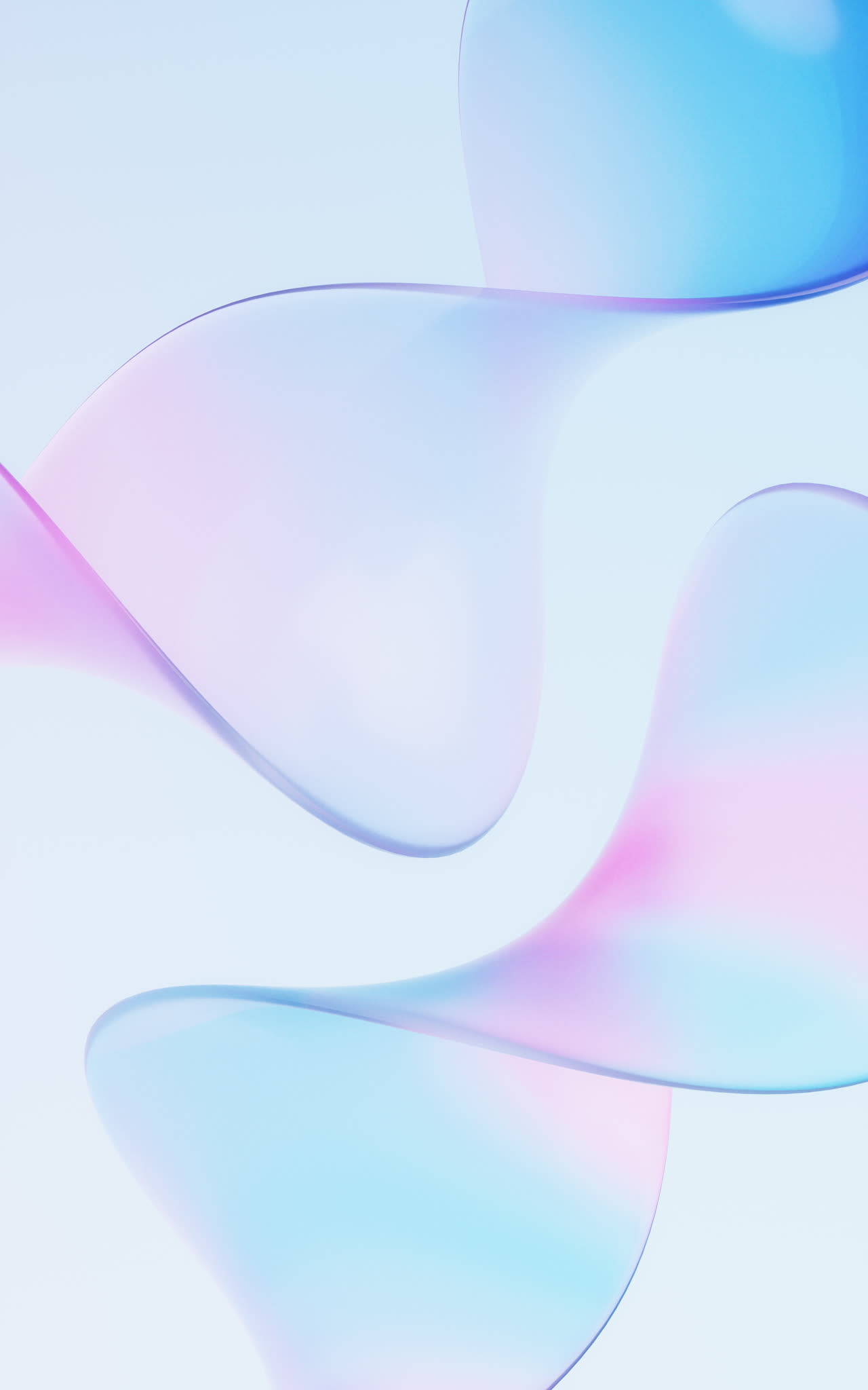 流动透明玻璃渐变曲面3D渲染