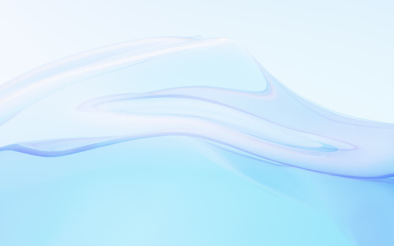 流动透明玻璃渐变曲面3D渲染