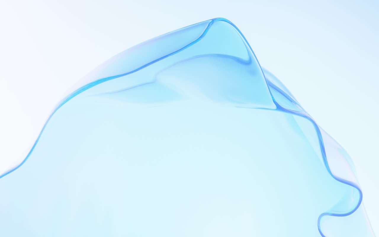 流动透明玻璃渐变曲面3D渲染