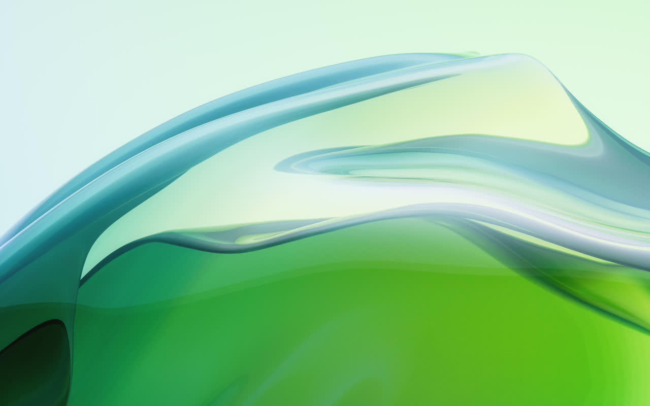 流动透明玻璃渐变曲面3D渲染