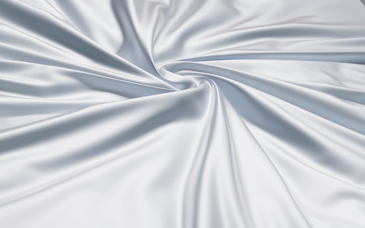 柔软旋转的螺旋形布料3D渲染灰色绸缎布料