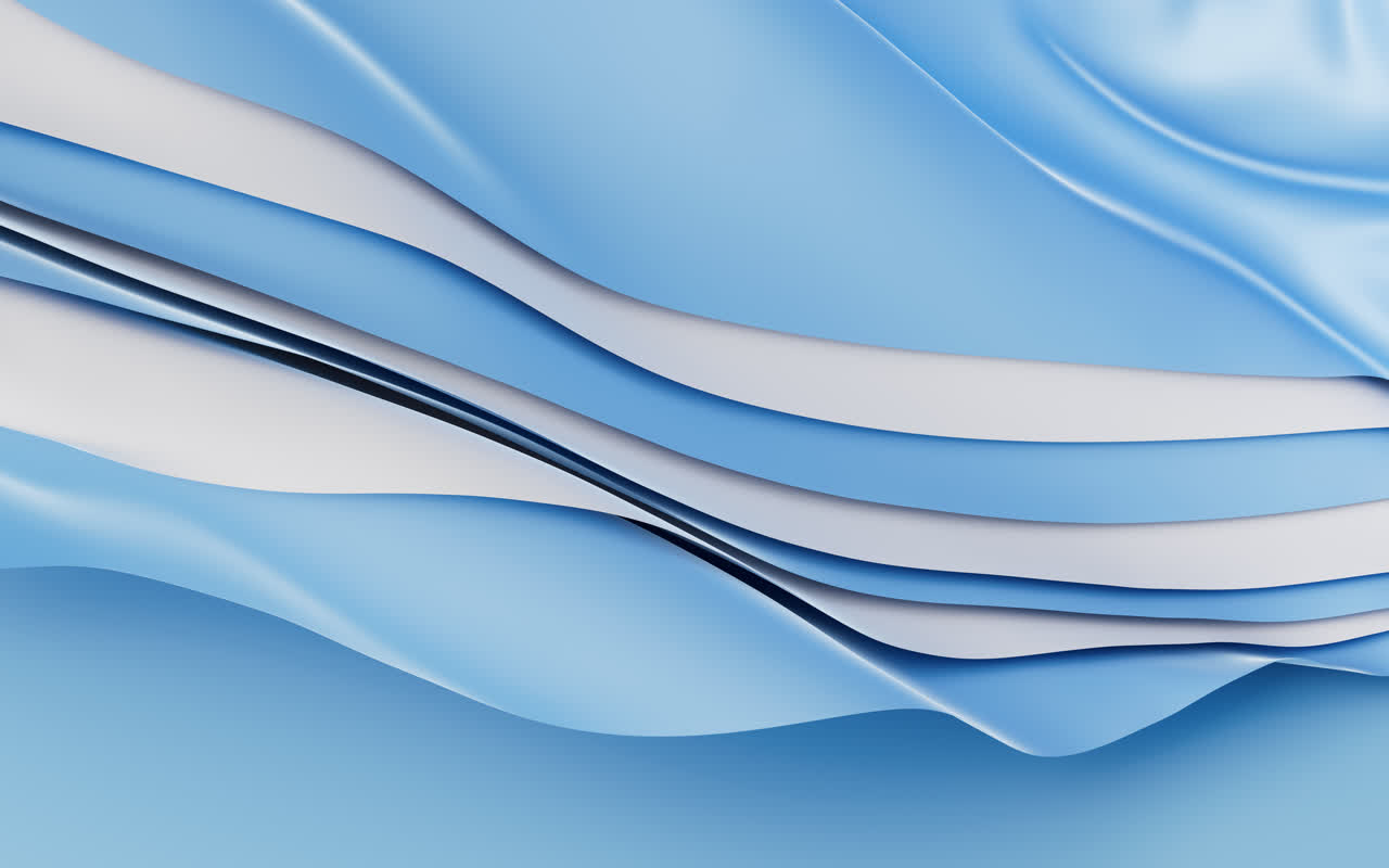 流动的多层布料曲面背景3D渲染