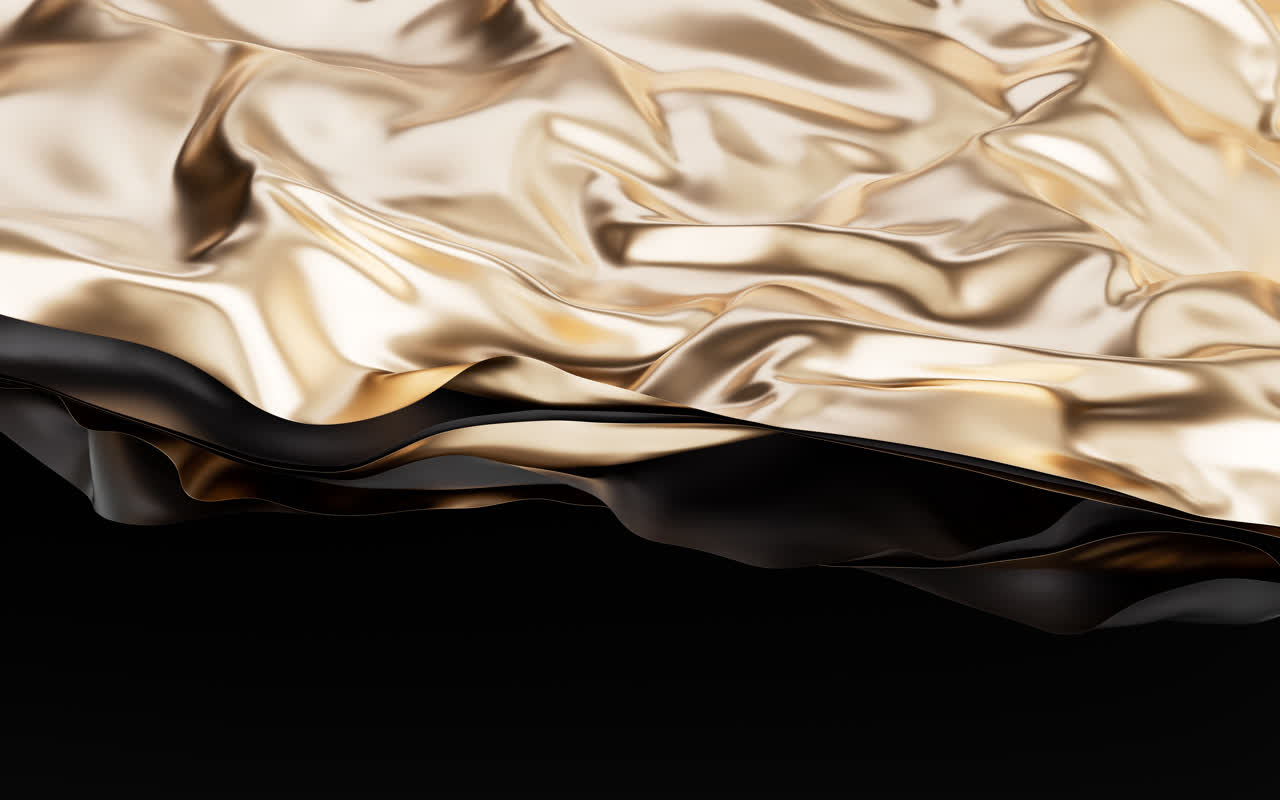 流动的多层布料曲面背景3D渲染