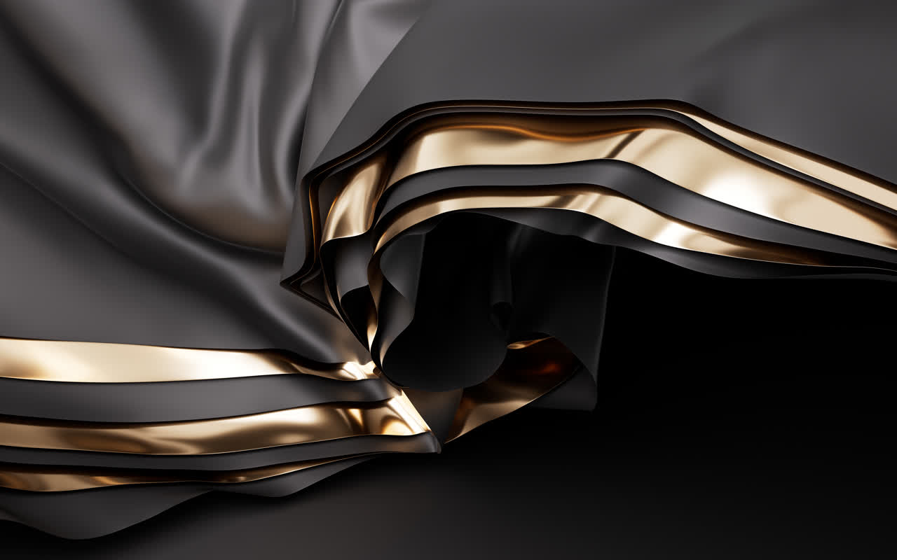 流动的多层布料曲面背景3D渲染