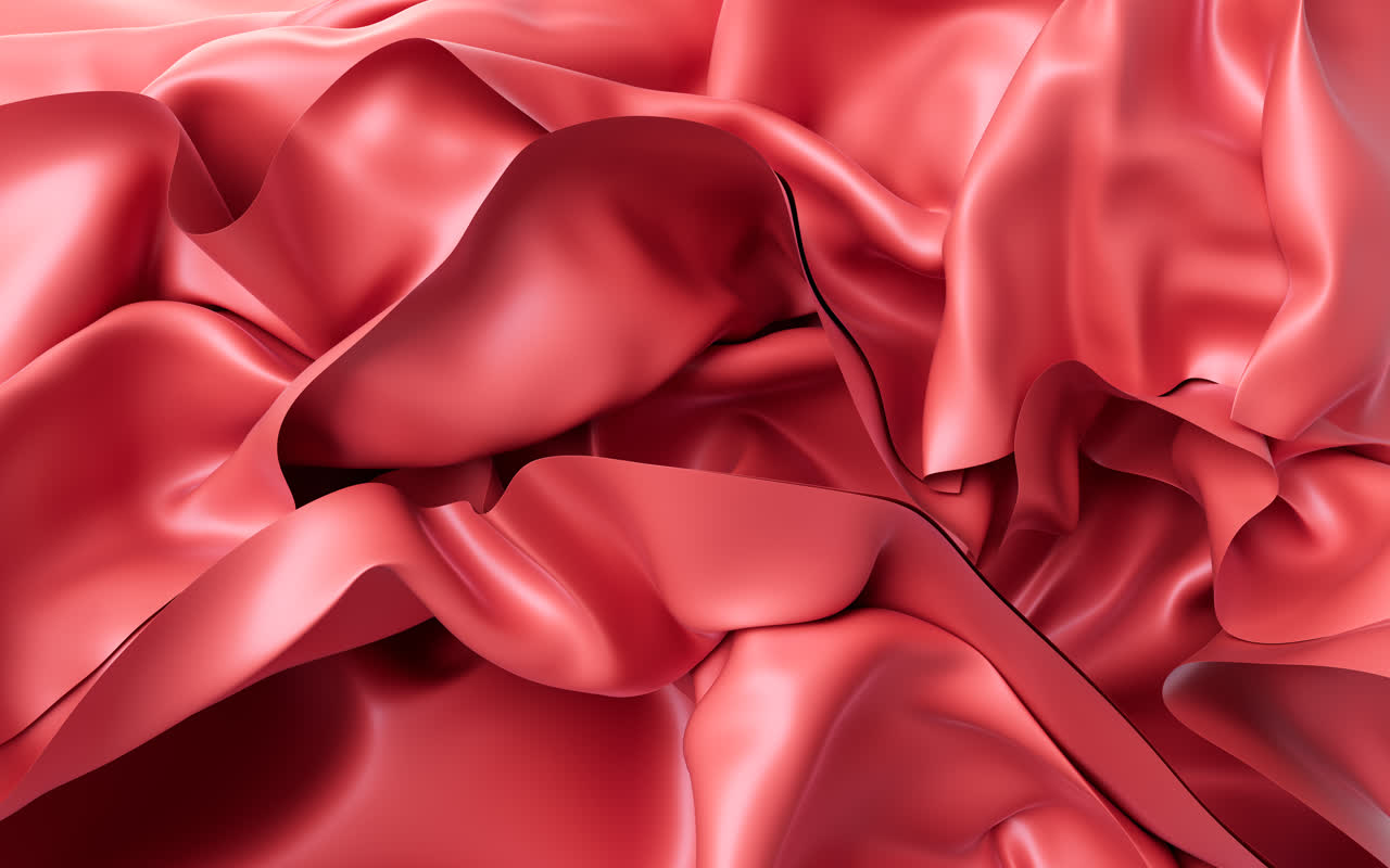 流动的多层布料曲面背景3D渲染