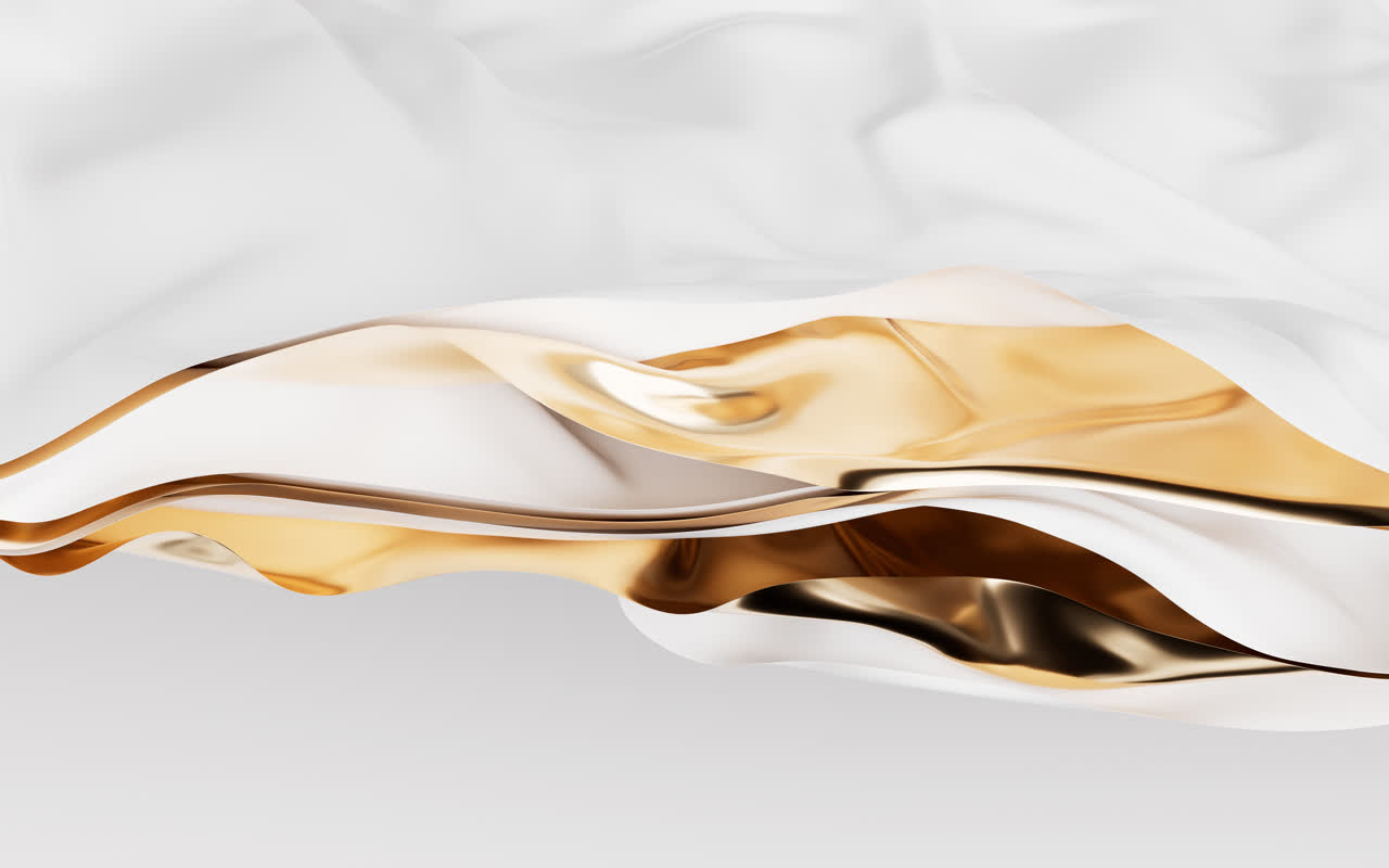 流动的多层布料曲面背景3D渲染