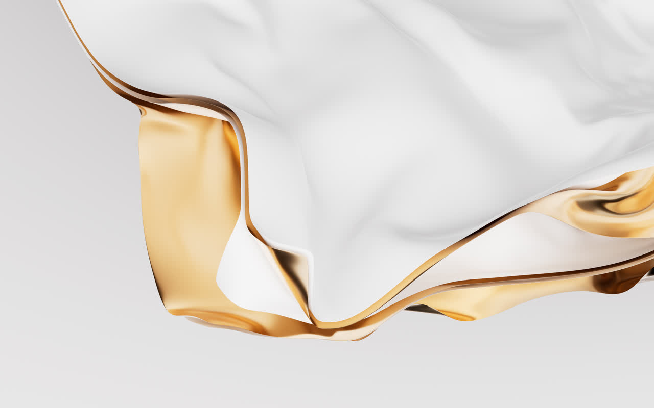 流动的多层布料曲面背景3D渲染