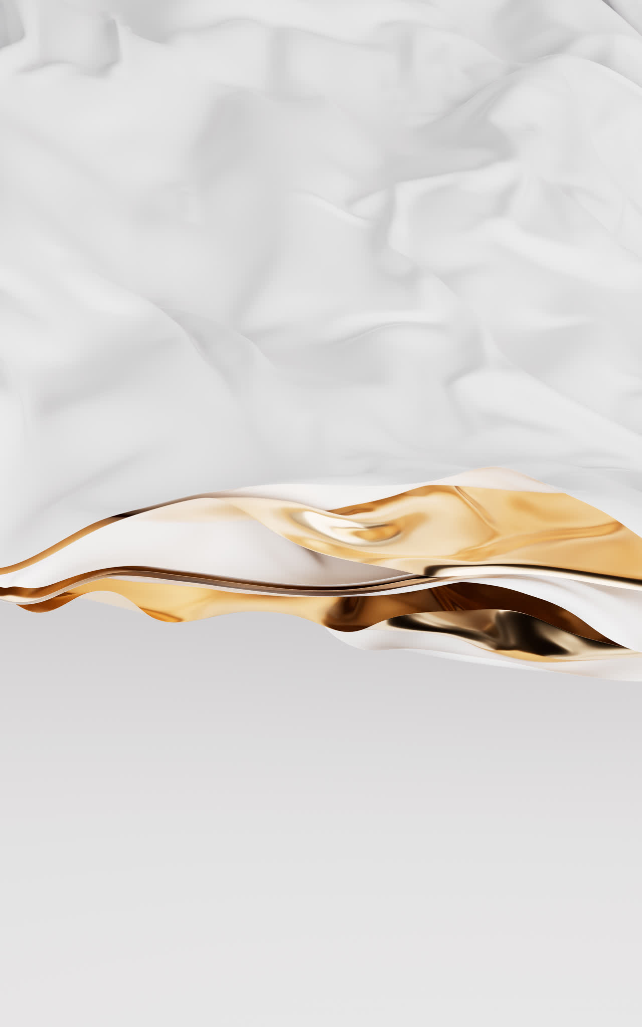 流动的多层布料曲面背景3D渲染