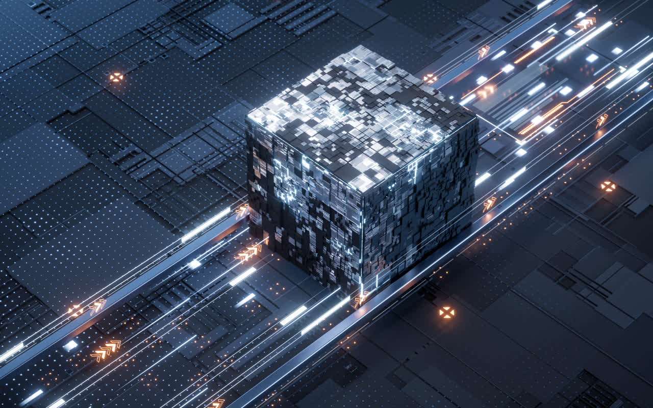 电路芯片与数据传输3D渲染网络芯片智慧科技