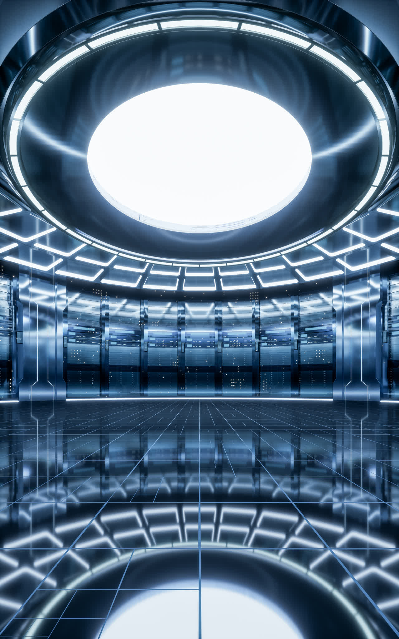 未来科技感大数据机房3D渲染