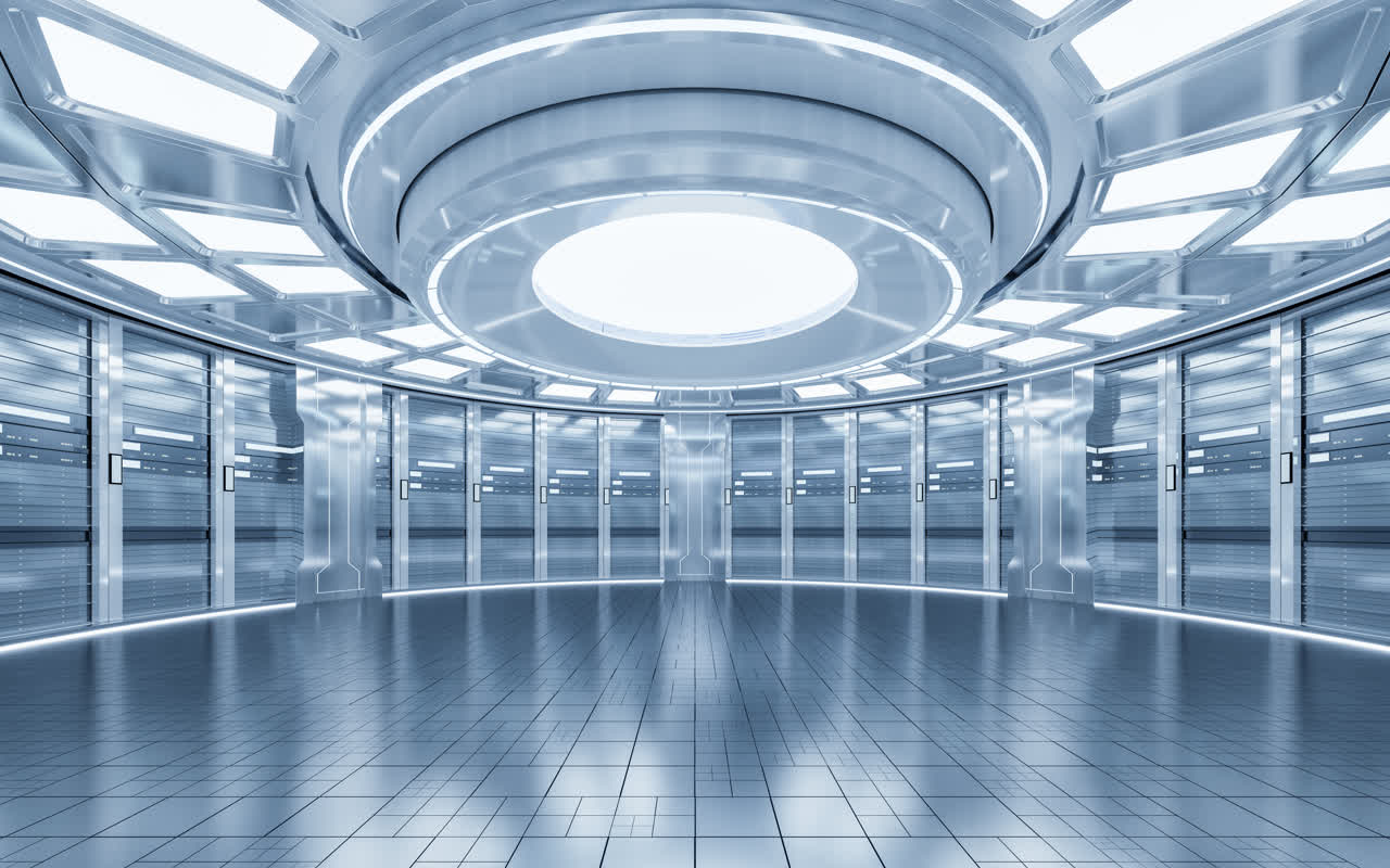 未来科技感大数据机房3D渲染