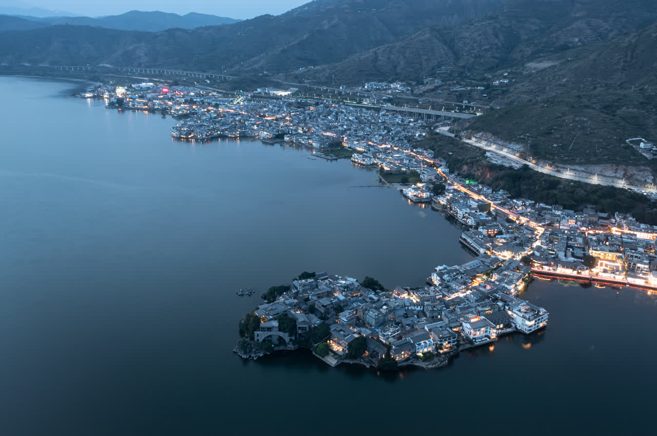 中国云南大理双廊夜景