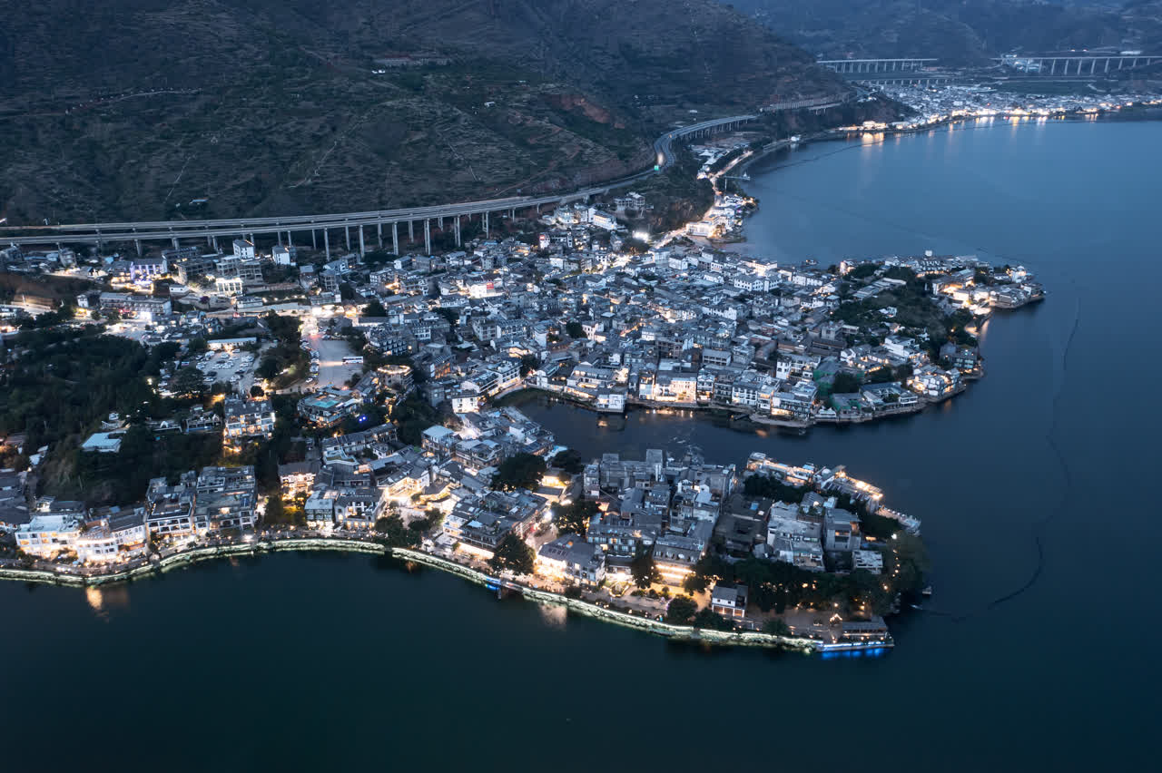 中国云南大理双廊夜景