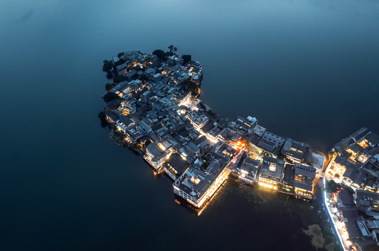 中国云南大理双廊夜景