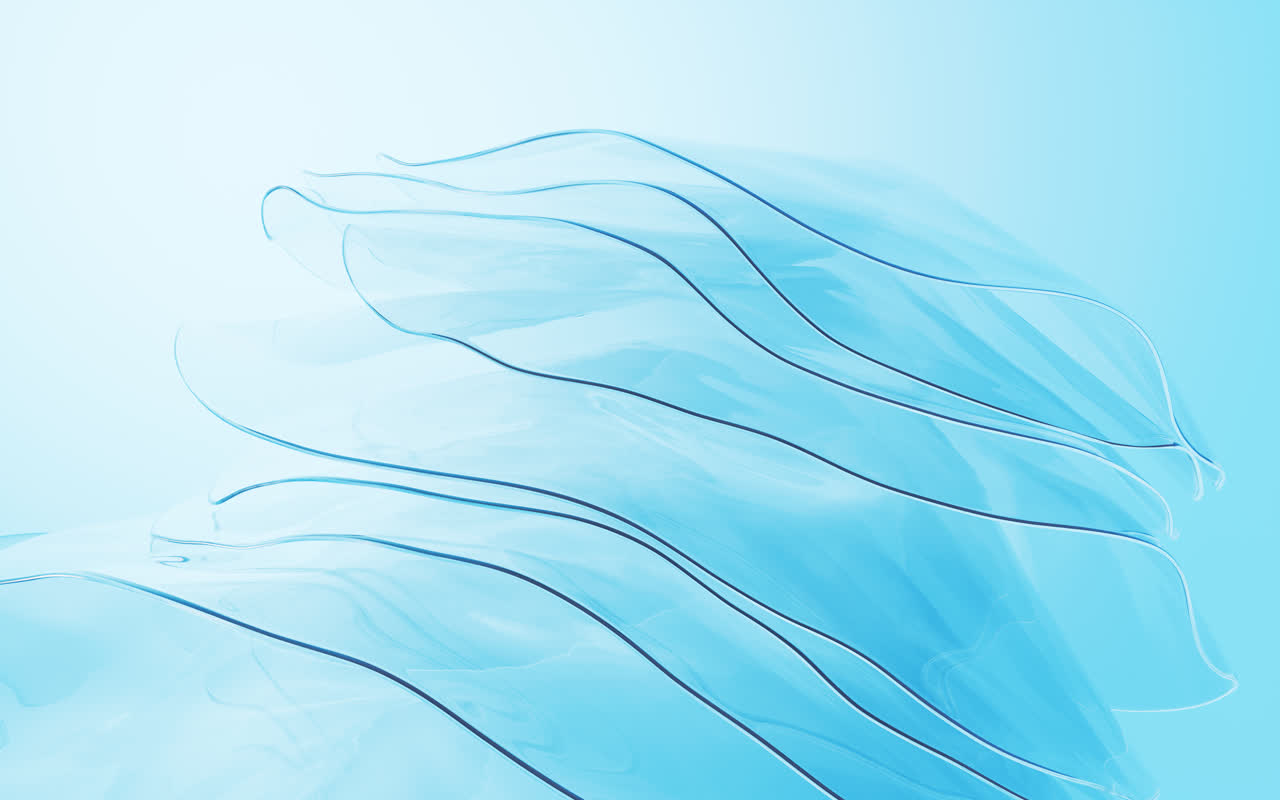 飘动的多层玻璃渐变曲面3D渲染