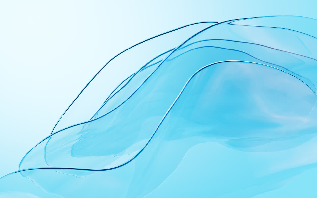 飘动的多层玻璃渐变曲面3D渲染