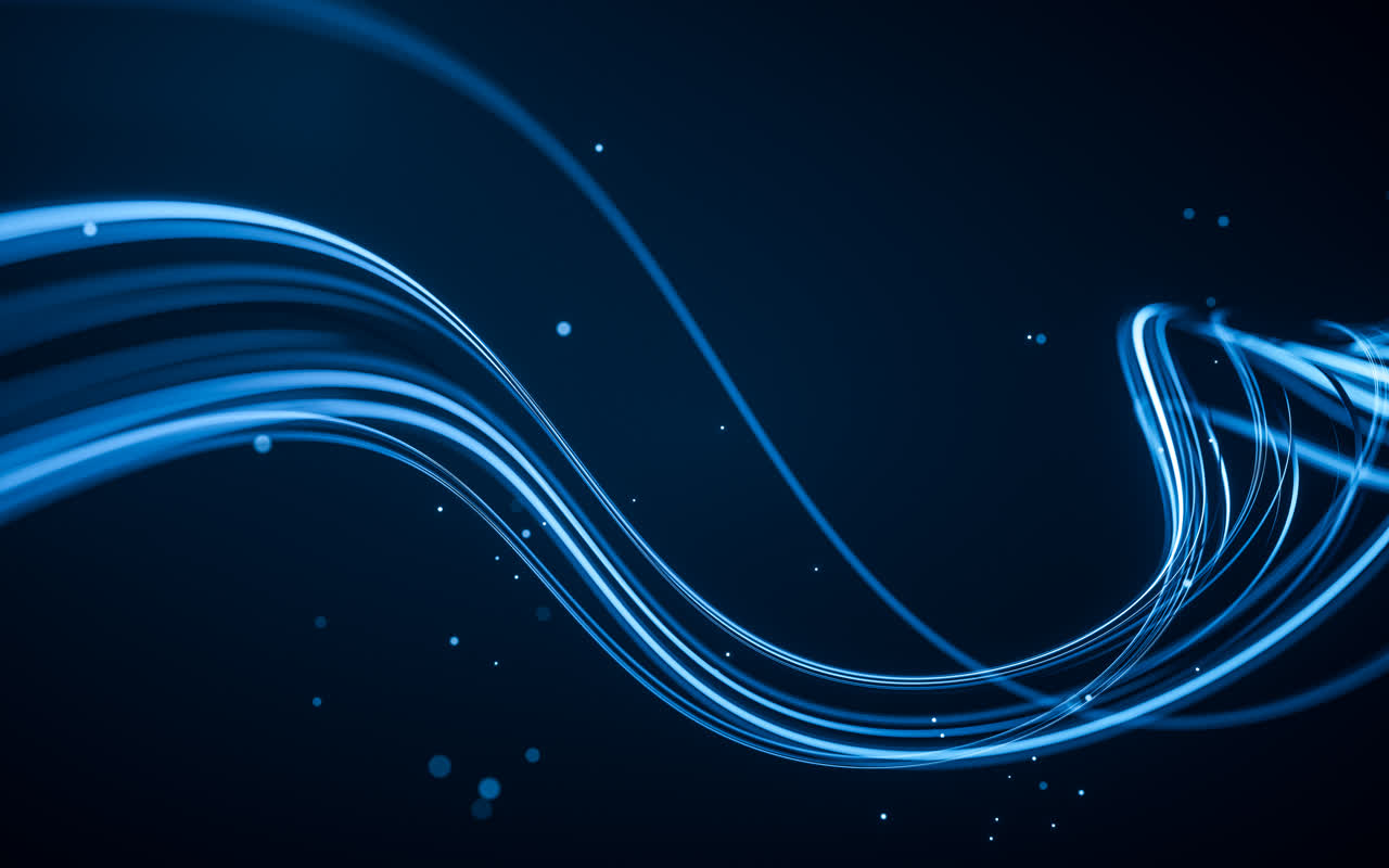 流动的曲线与粒子3D渲染