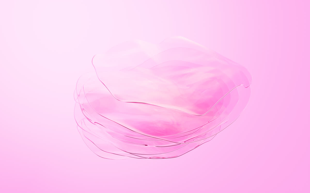飘动的多层玻璃渐变曲面3D渲染