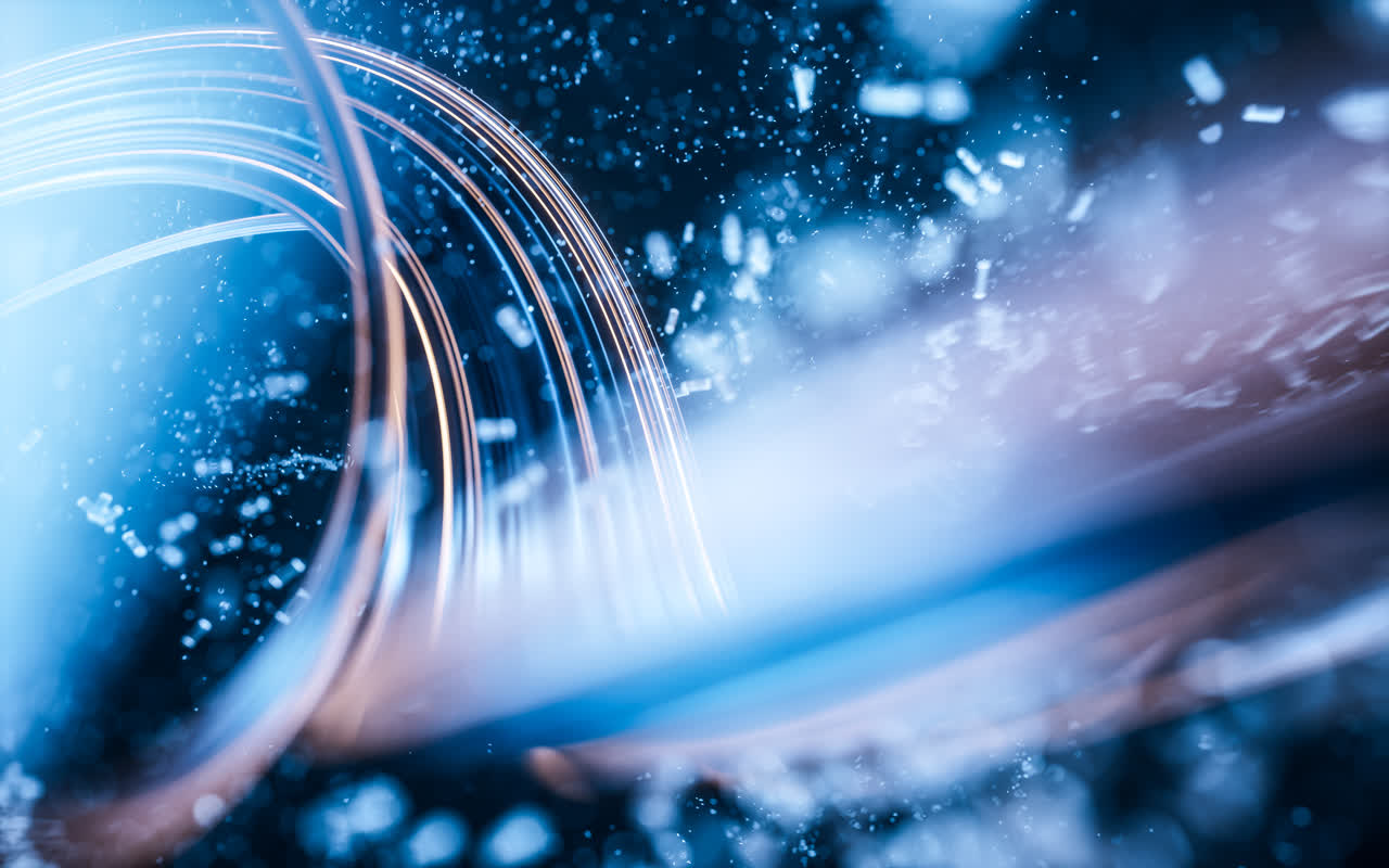 流动的曲线与粒子3D渲染