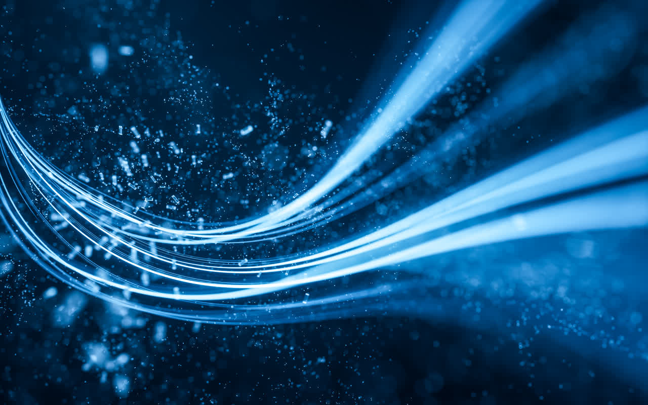 流动的曲线与粒子3D渲染