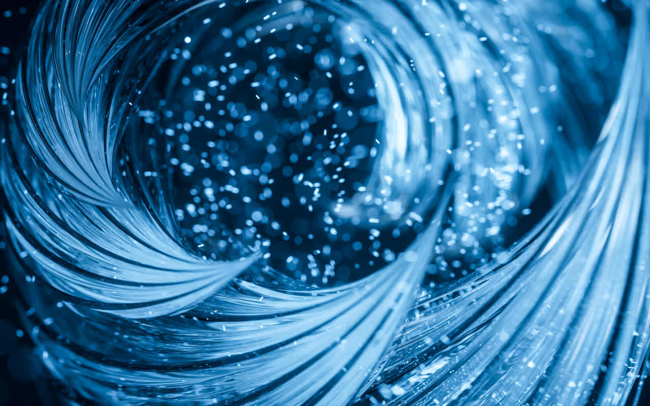 流动的曲线与粒子3D渲染