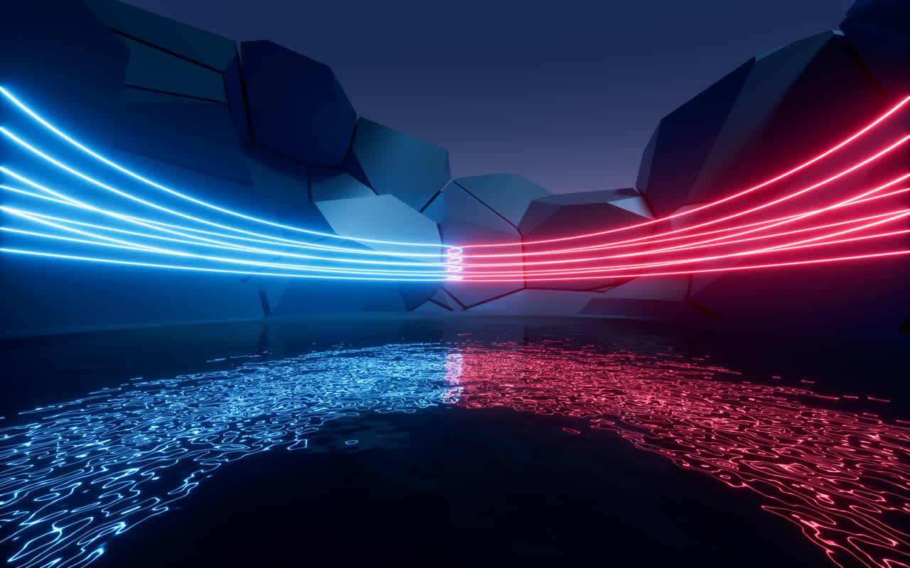 抽象霓虹灯光背景3D渲染